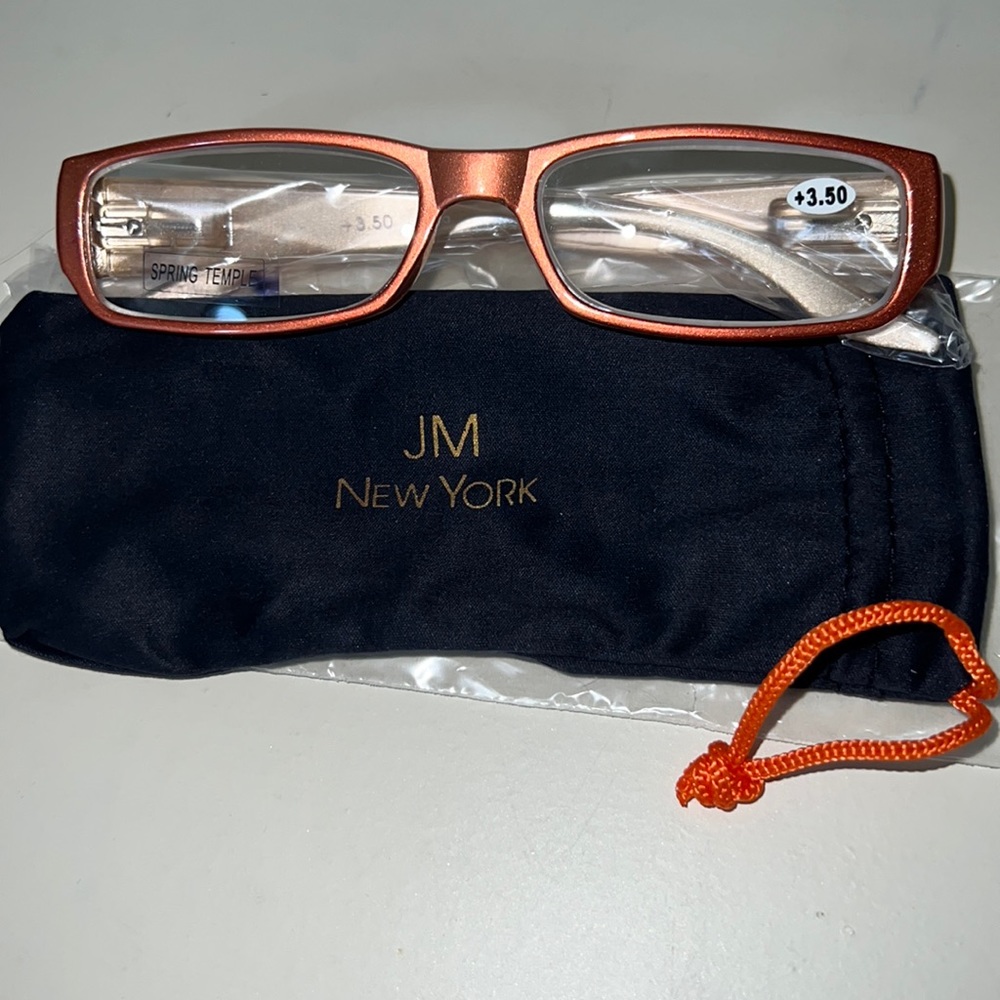 +450 JM New York, New Orange Reading Glasses